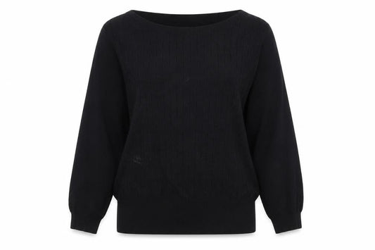 Oasis Women's Black Cotton Pullover Jumper L