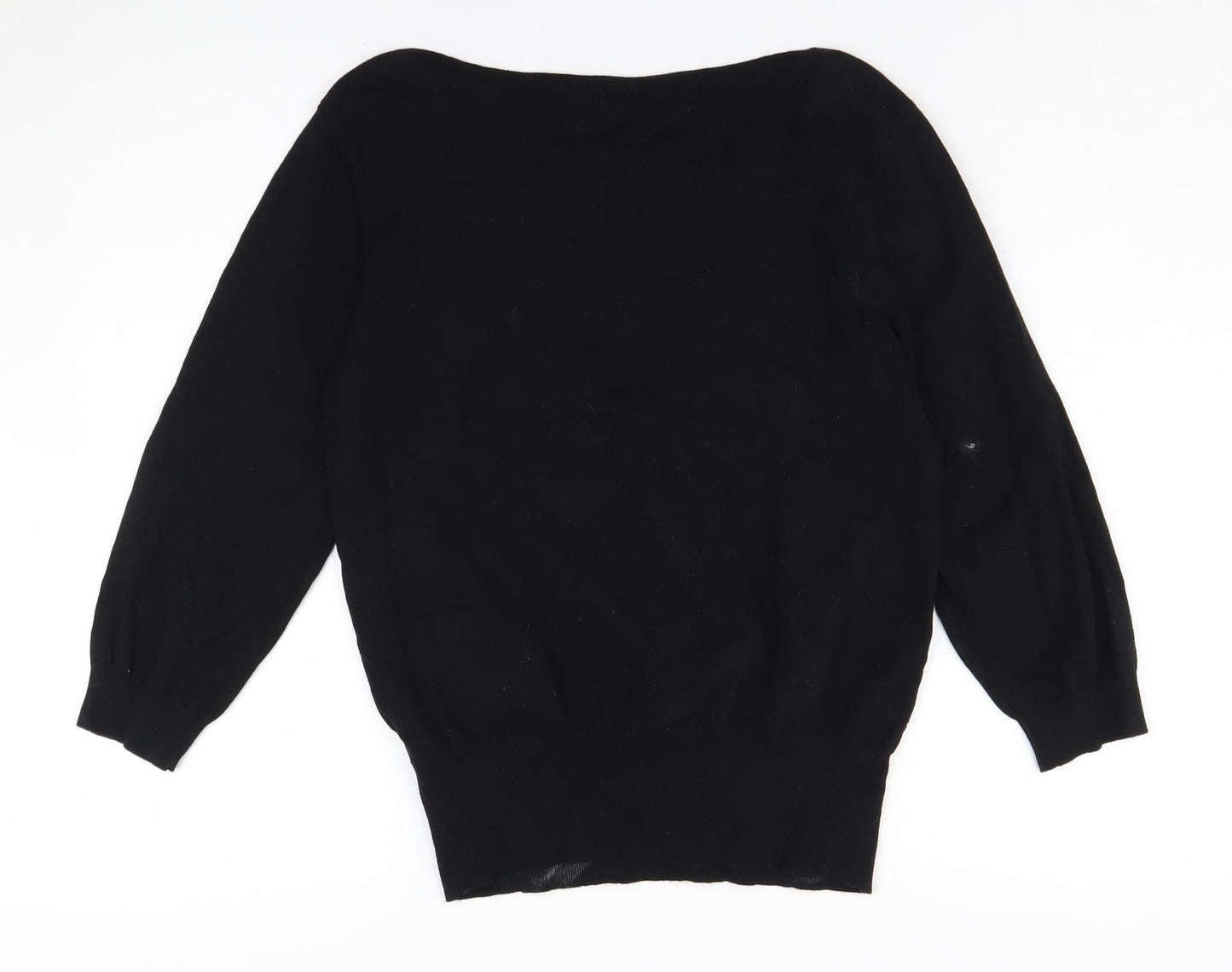 Oasis Women's Black Cotton Pullover Jumper L