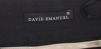 Brand and care label for David Emanuel Black Dress Pants, size 10, Regular Fit