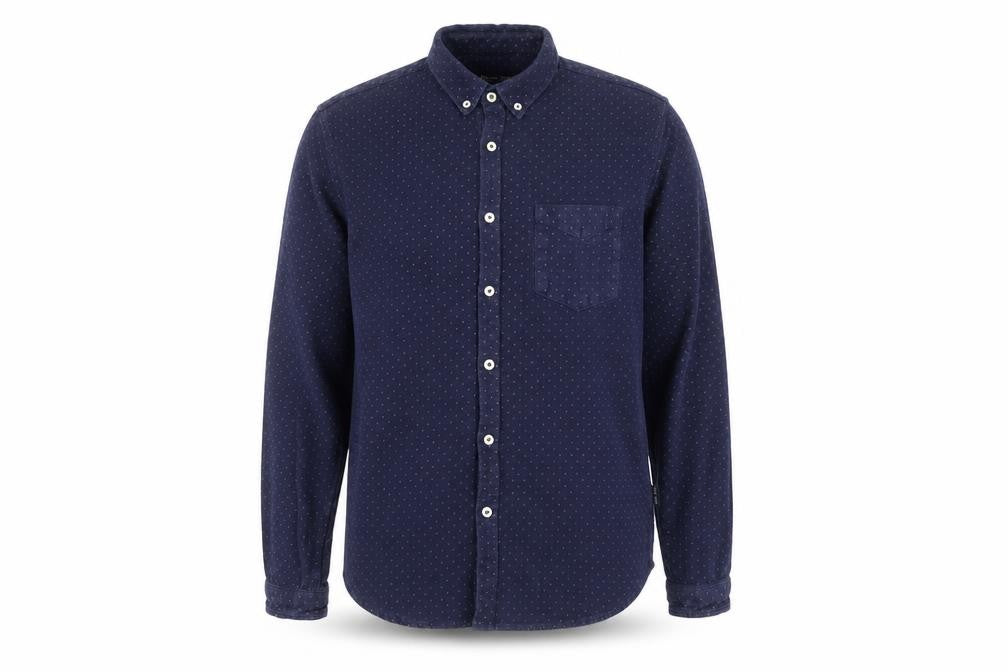 Shore Leave Men's Blue Long Sleeve Button-Up Shirt