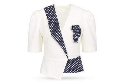 Peter Barron Women's Ivory Polka Dot Jacket Size 12
