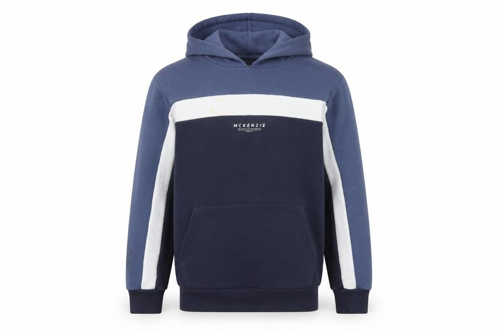 McKenzie Boys Blue Colourblock Pullover Hoodie 13-15 Years