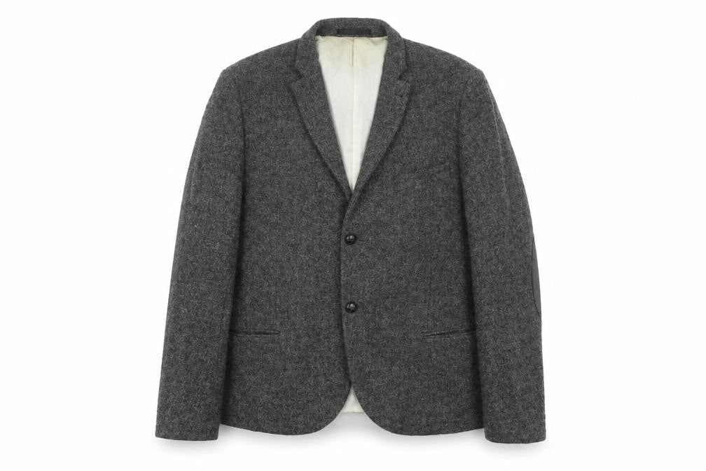 Topman Men's Grey Wool Blazer, Size 46, Regular Fit