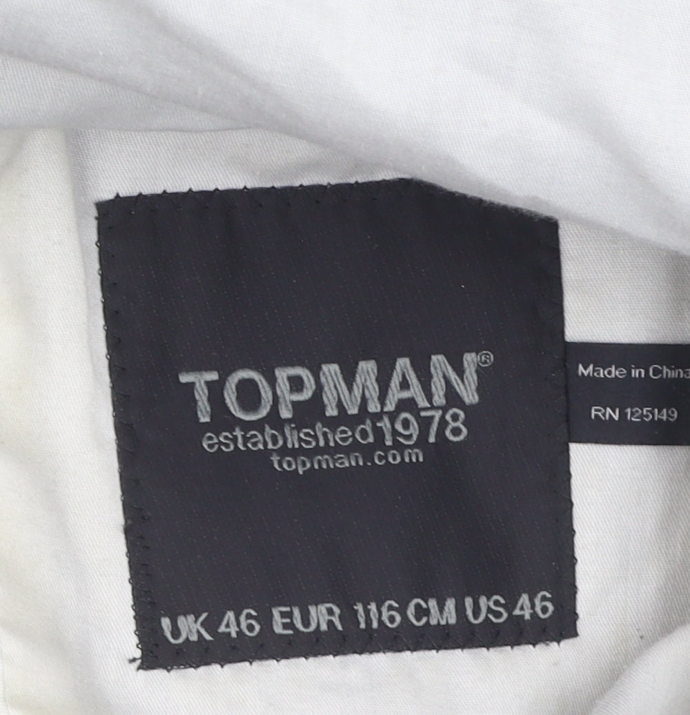Topman Men's Grey Wool Blazer, Size 46, Regular Fit