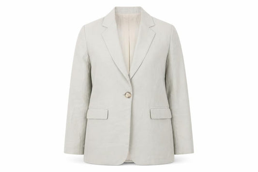 Massimo Dutti Women's Beige Blazer Size 6 Single-Breasted