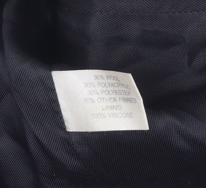 Edina Ronay Women's Black Herringbone Wool Coat Size 12
