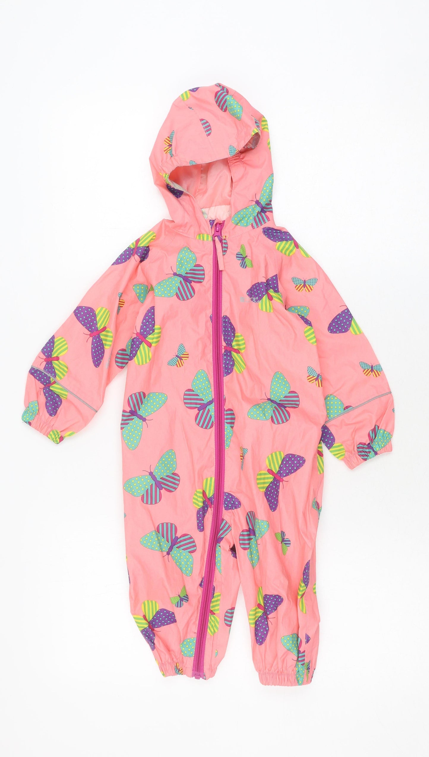 Mountain Warehouse Girls Pink Waterproof Rain Coat 6-12 Months