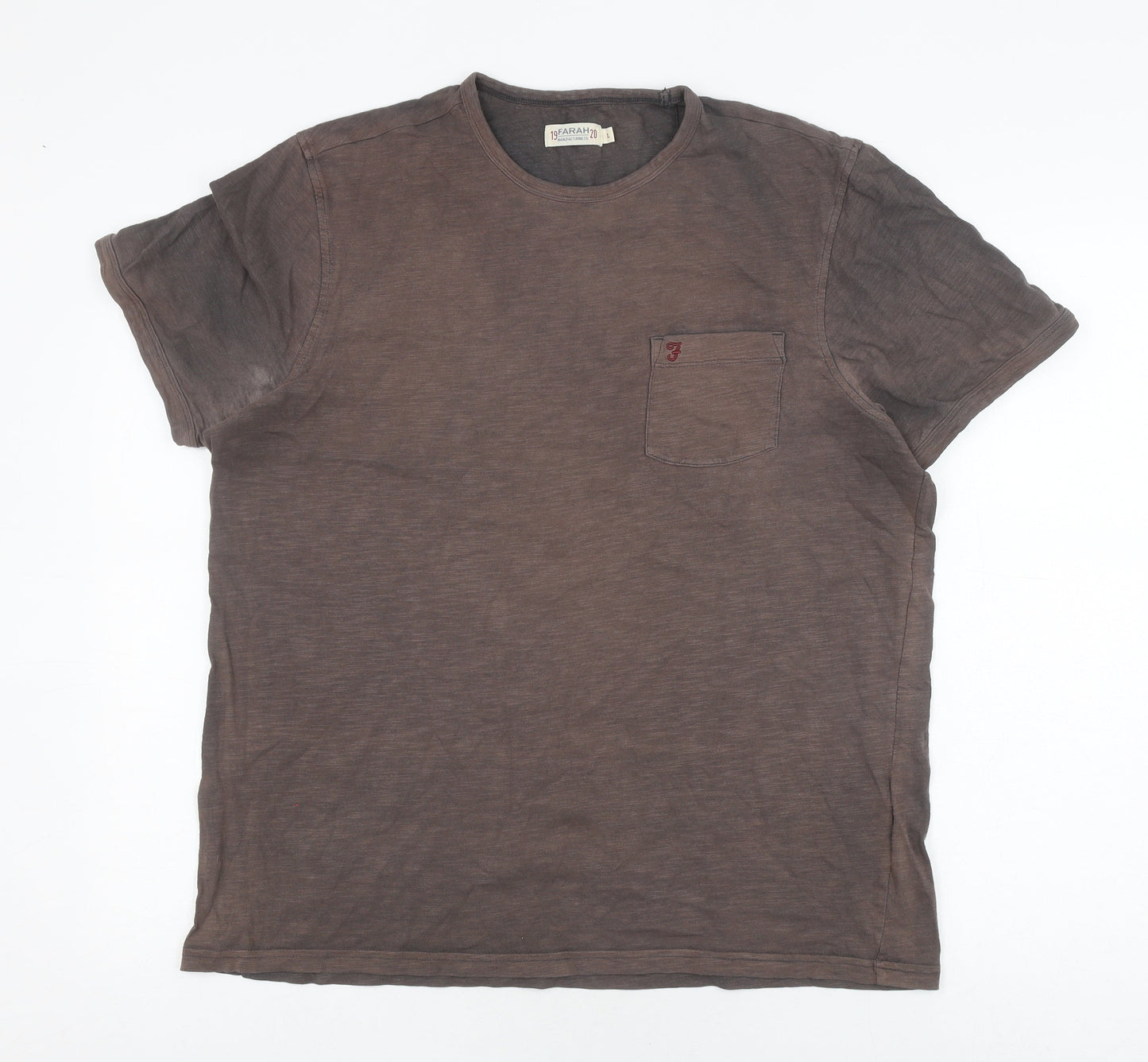 Farah Men's Black Cotton T-Shirt, Size L, Classic Fit