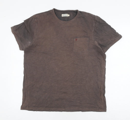 Farah Men's Black Cotton T-Shirt, Size L, Classic Fit