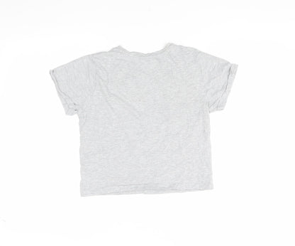 Back view of Friends girls’ grey graphic t-shirt s regular fit casual