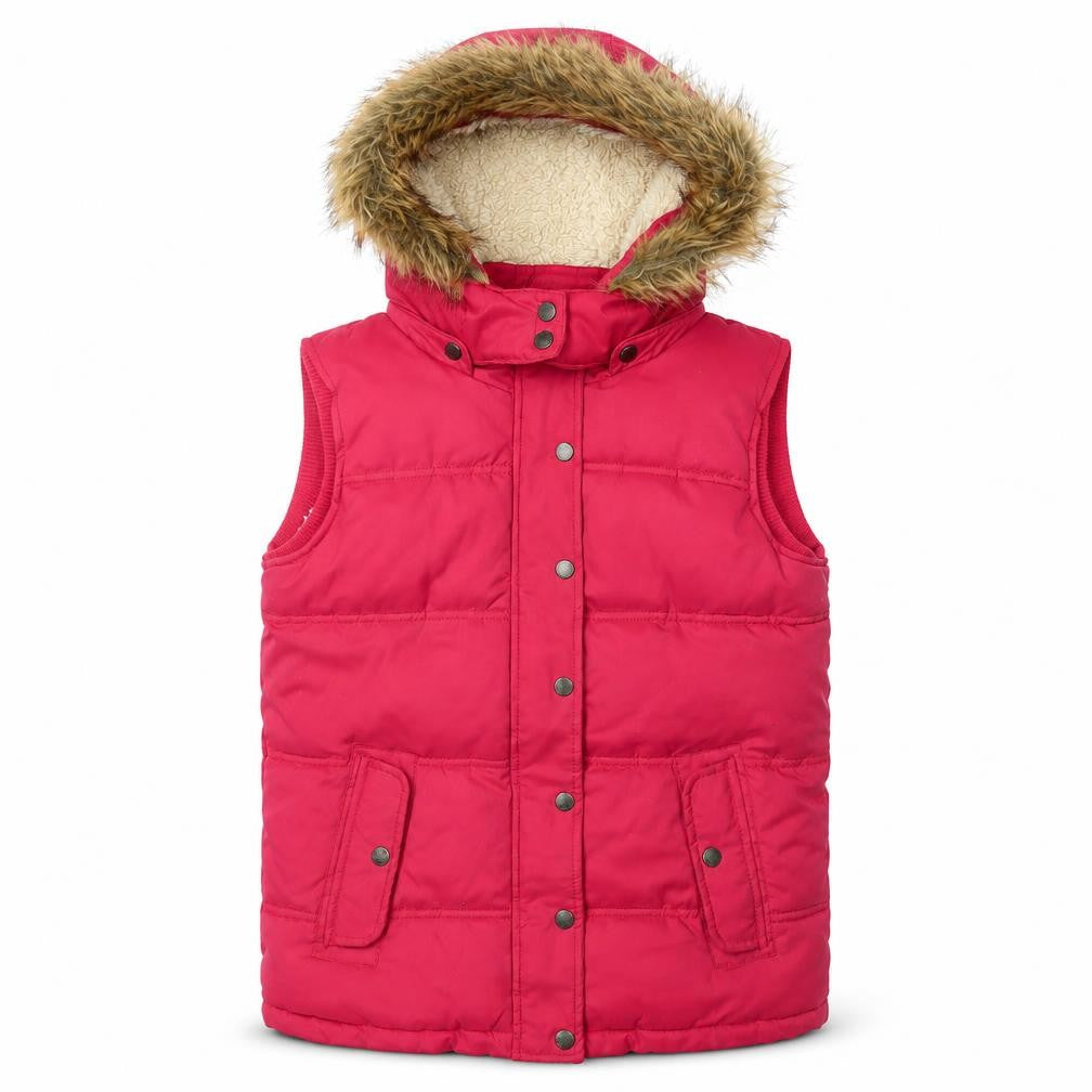 FatFace Teens Pink Hooded Puffer Waistcoat