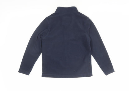 Back view of Regatta boys’ blue 1/4 zip fleece sweatshirt, size 7-8