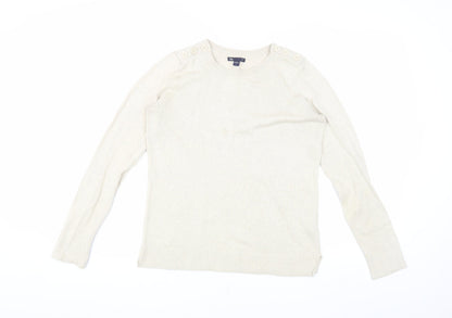 Gap Women's Ivory Crew Neck Pullover Jumper S