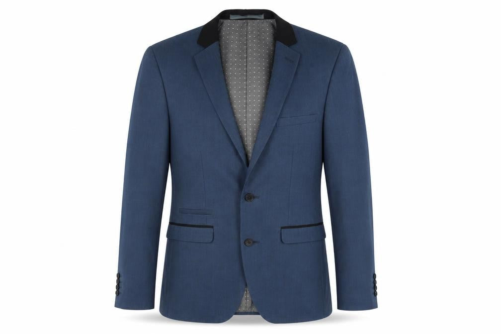 Burton Men's Blue Slim Fit Two-Button Blazer Regular 36R