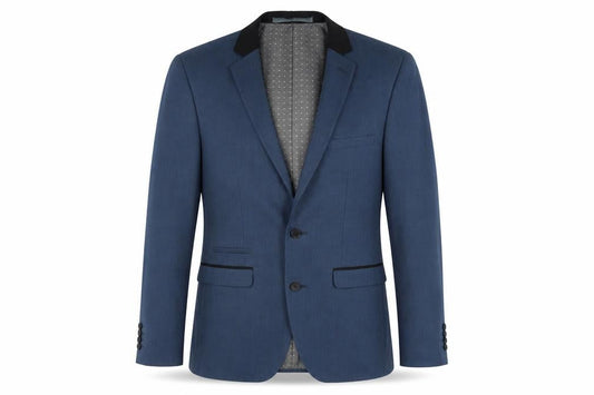 Burton Men's Blue Slim Fit Two-Button Blazer Regular 36R