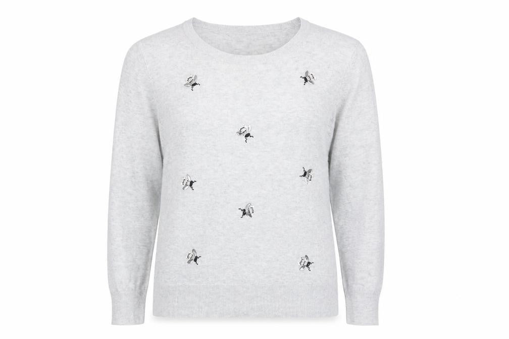 Oasis Women’s Ivory Embroidered Pullover, Medium