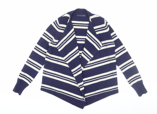 Marks and Spencer Women's Blue Striped Cashmere Cardigan