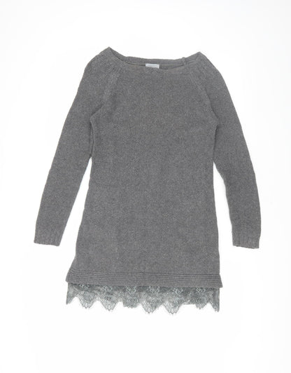 Mint Velvet Women's Grey Tunic Jumper, Size 8