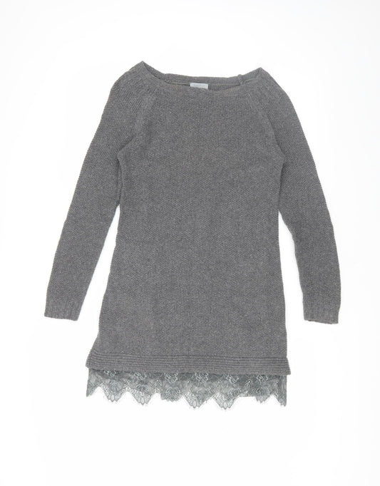 Mint Velvet Women's Grey Tunic Jumper, Size 8