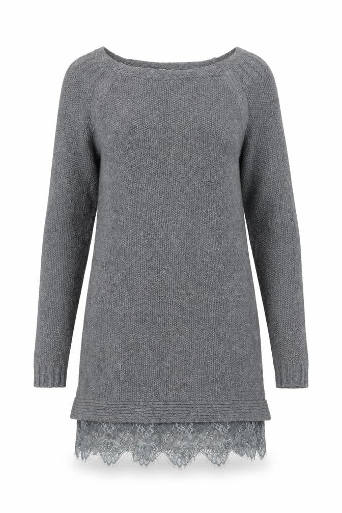 Mint Velvet Women's Grey Tunic Jumper, Size 8