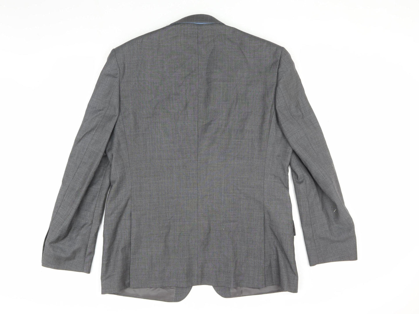 New & Lingwood Men's Grey Wool Blazer, 44R, Formal