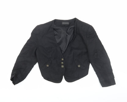 Marks & Spencer Black Linen Blazer, Size 10, Women's