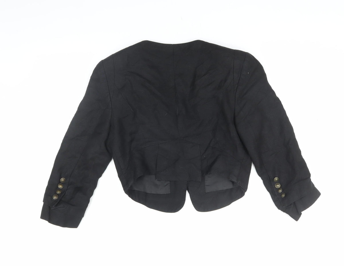 Marks & Spencer Black Linen Blazer, Size 10, Women's