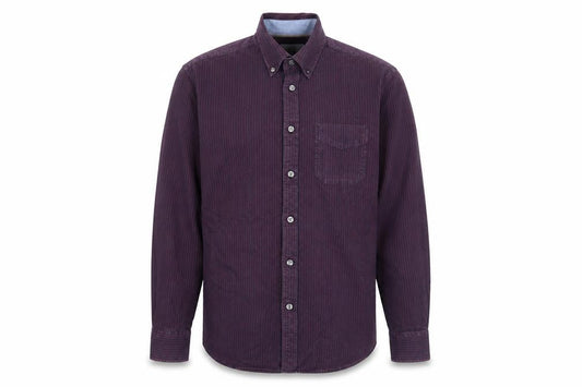 Marks & Spencer Men's Purple Striped Regular Fit Shirt