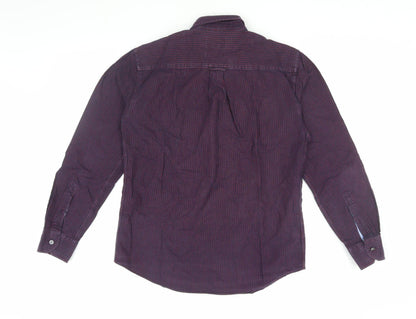 Marks & Spencer Men's Purple Striped Regular Fit Shirt