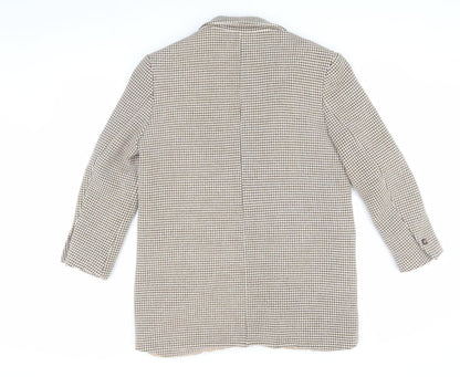Zara Beige Check Women's S Blazer, Button, Autumn