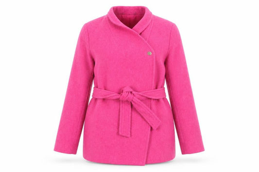 Oasis Women's Pink Belted Coat, Size 12, Winter Classic
