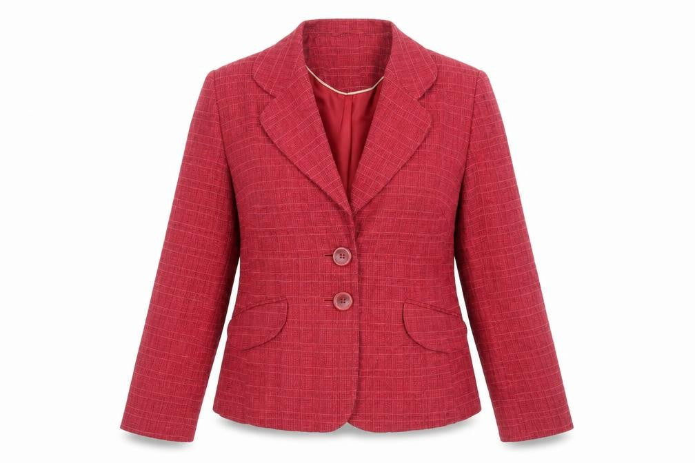 Next Women's Red Check Blazer Size 12, Business Casual Style