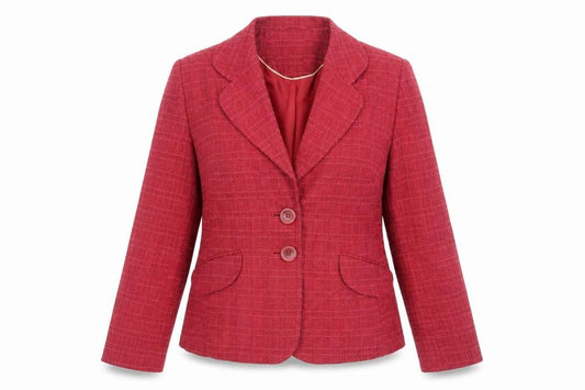 Next Women's Red Check Blazer Size 12, Business Casual Style