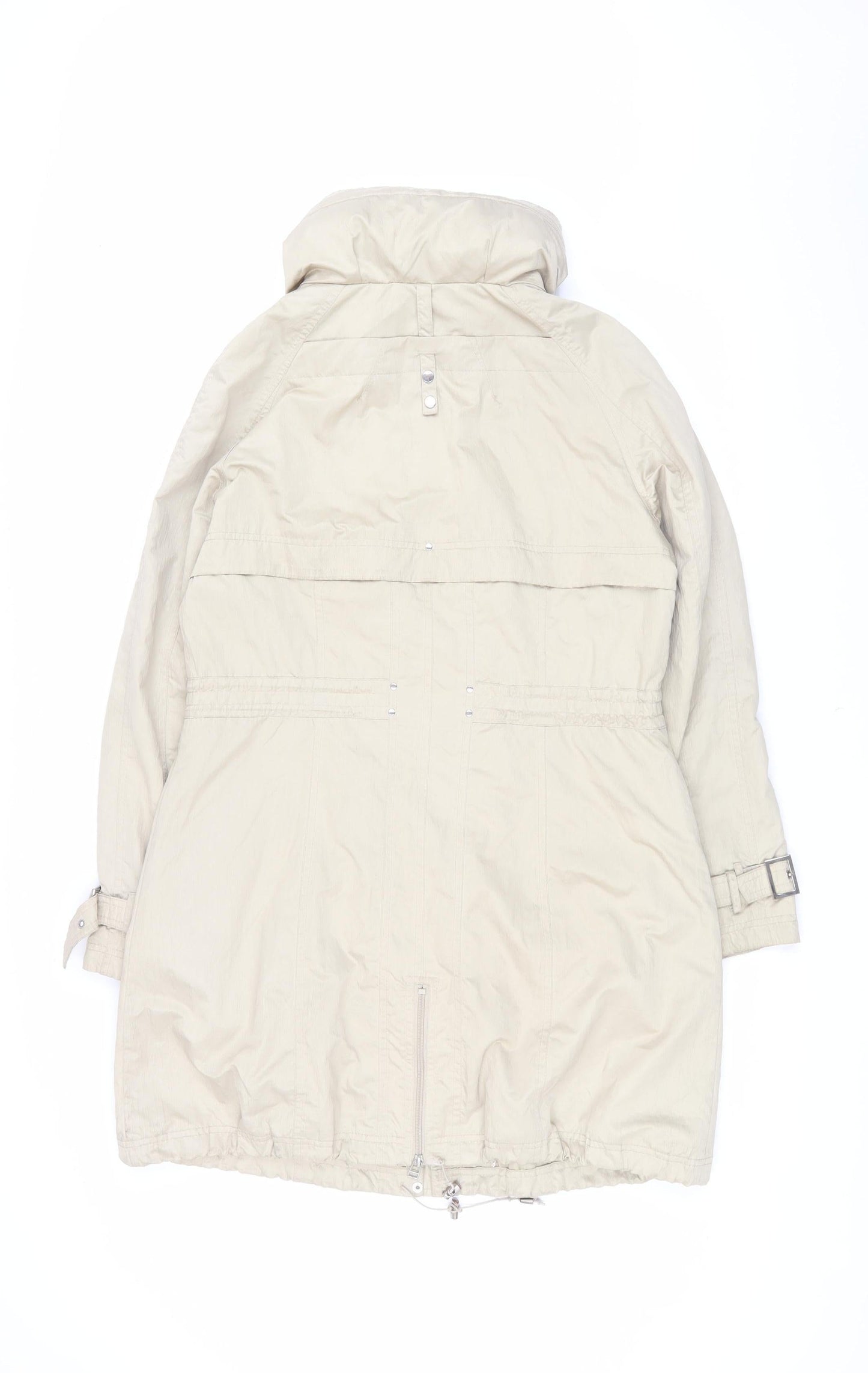 Clements Ribeiro Women's Beige Long Parka Coat Size 14
