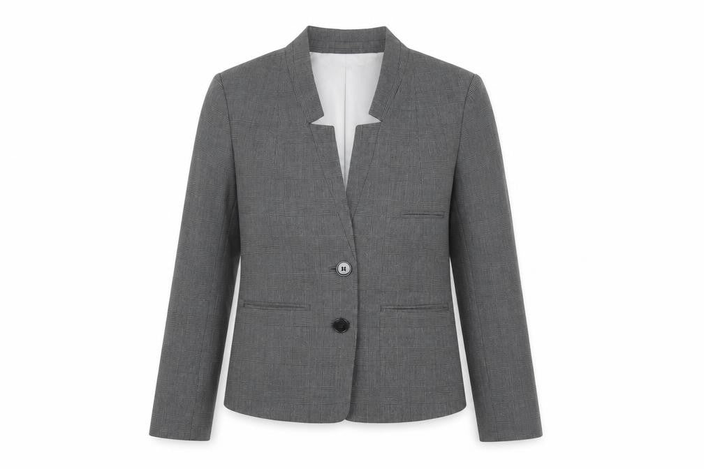 H&M Women's Grey Checked Blazer Size 10 Workwear