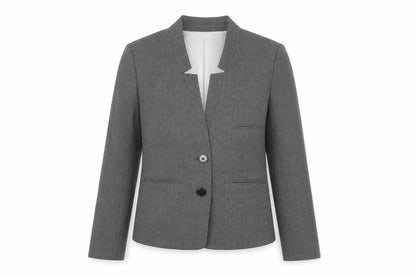 H&M Women's Grey Checked Blazer Size 10 Workwear