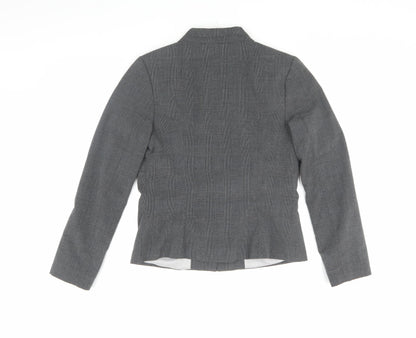 H&M Women's Grey Checked Blazer Size 10 Workwear