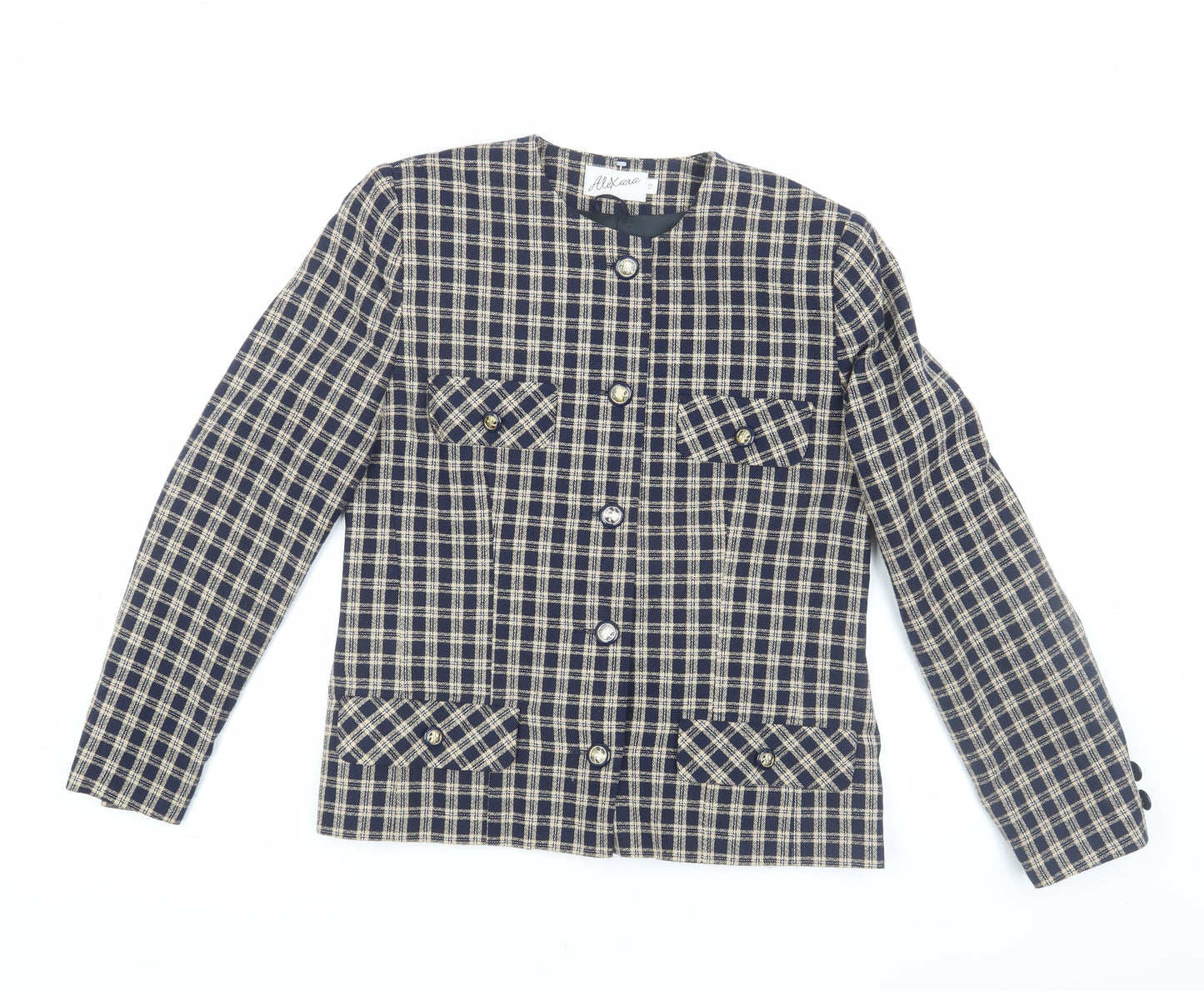 Alexara Women's Blue Check Jacket, Size 12