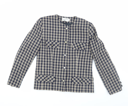 Alexara Women's Blue Check Jacket, Size 12