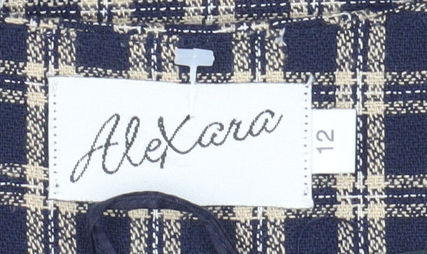 Alexara Women's Blue Check Jacket, Size 12