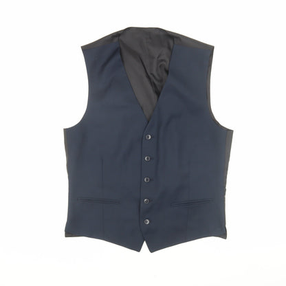 Additional front view of Red Herring Men's Blue Suit Waistcoat, size 42, Regular
