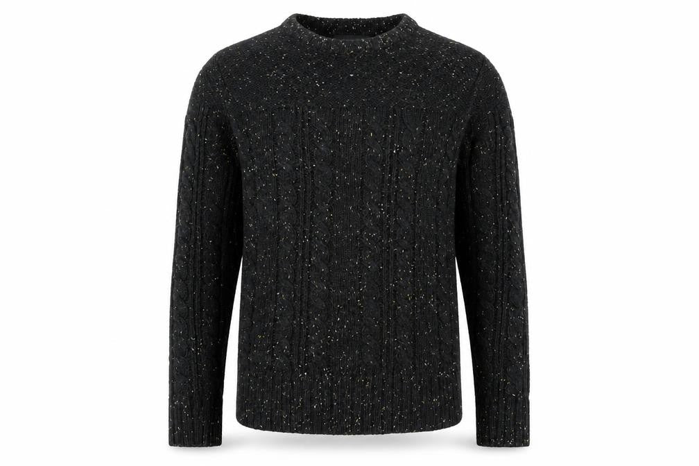 Firetrap Men's Black Cable-Knit Pullover Jumper S