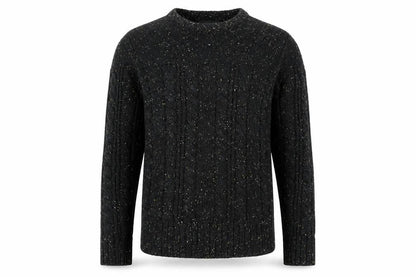 Firetrap Men's Black Cable-Knit Pullover Jumper S