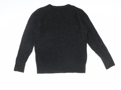 Firetrap Men's Black Cable-Knit Pullover Jumper S