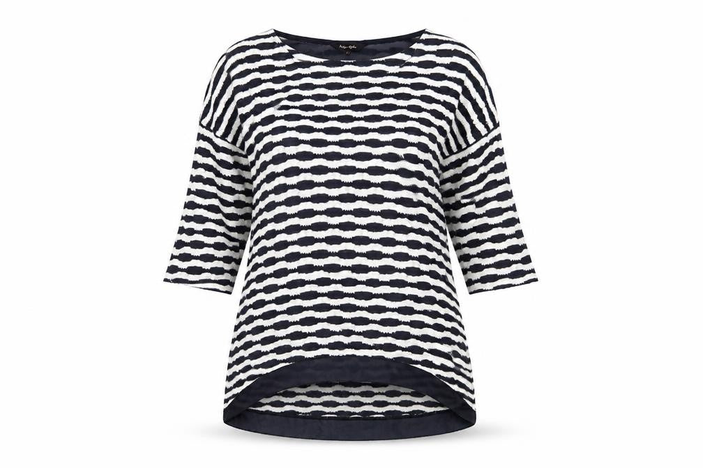 Phase Eight Women's Blue Striped Tunic, Size 8, Chic Casual Jumper
