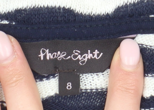 Phase Eight Women's Blue Striped Tunic, Size 8, Chic Casual Jumper