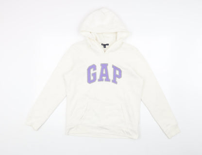 Gap Women's Ivory S Pullover Hoodie with Logo