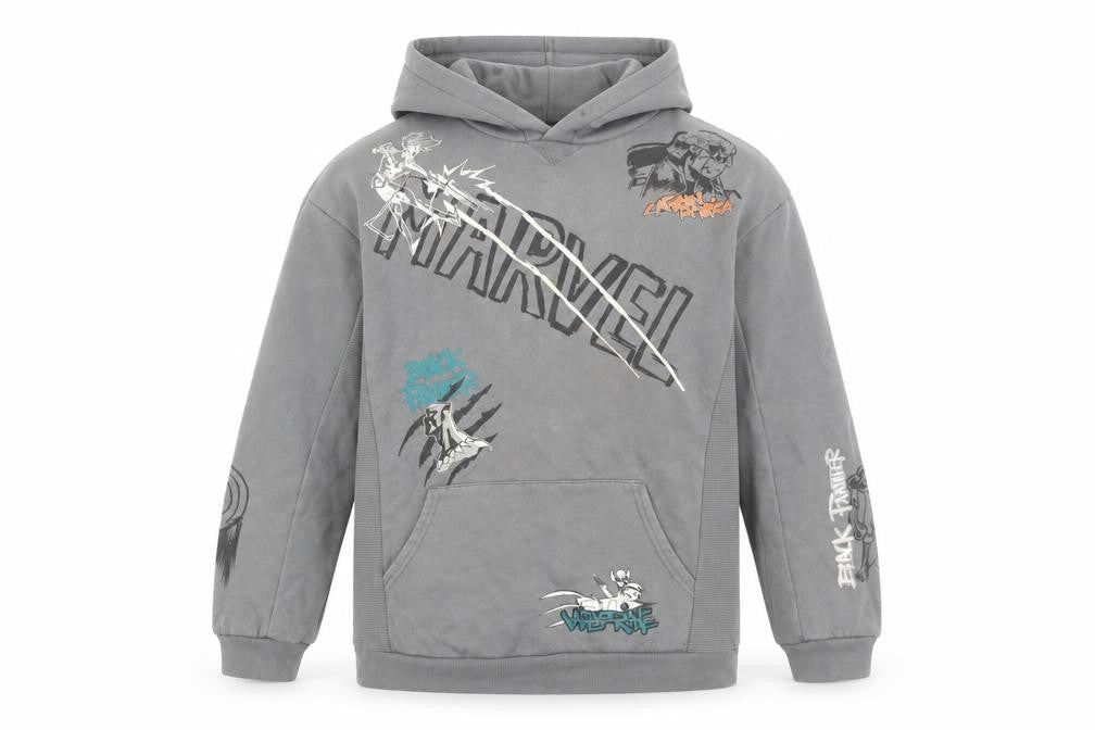 Marvel Boys Grey Hoodie 13-14 Years Black Panther Pullover