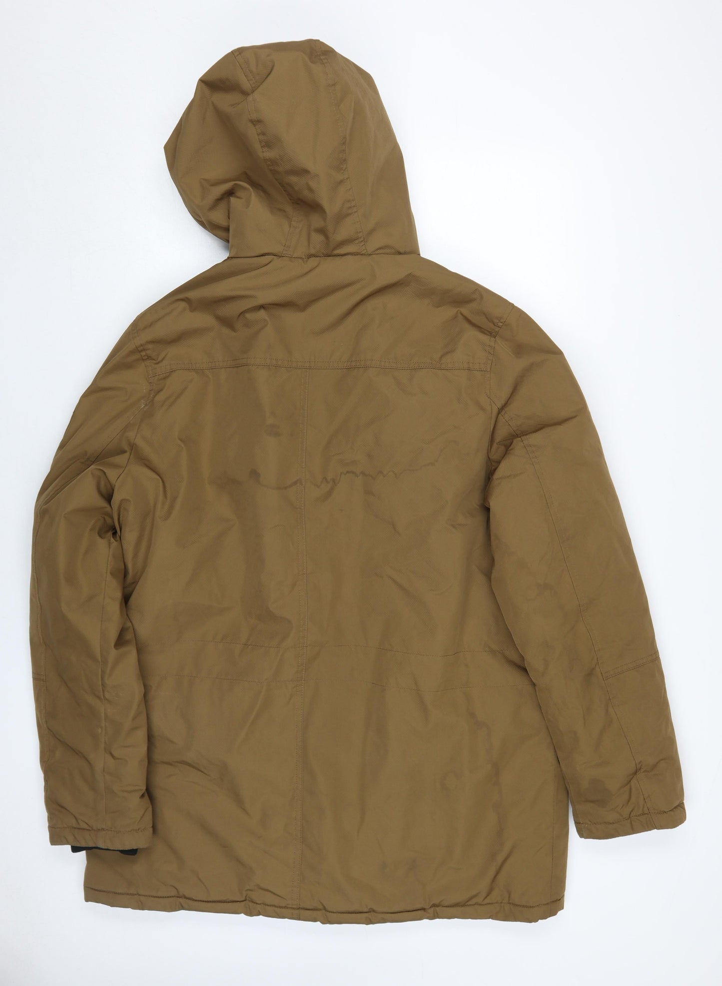 Red Herring Men's Brown Hooded Parka Jacket Size L