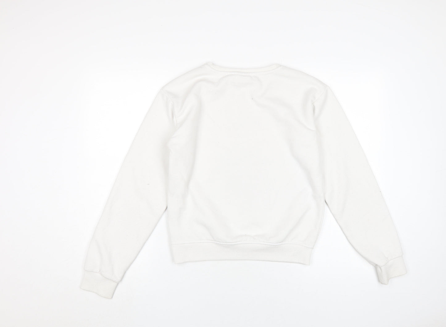 Wednesday Girls White Graphic Pullover Sweatshirt